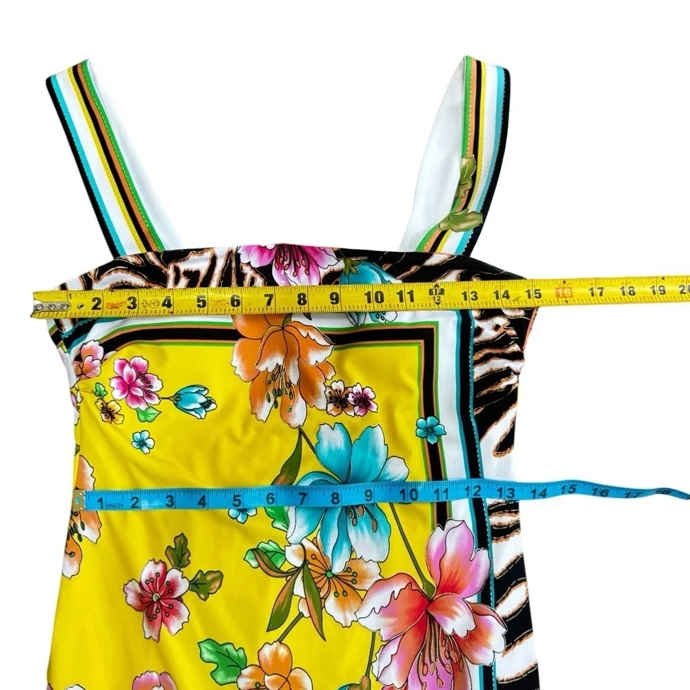 Cache Vintage Tropical Floral Tiger Print Dress Summer Beach Sz 8 P-45